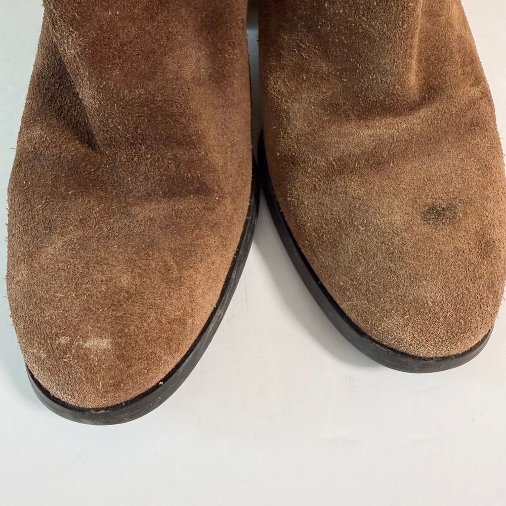 Nine West Brown Suede Knee High Boots 7.5 Boho Riding Tall Block Heel Nwolette - Picture 3 of 10
